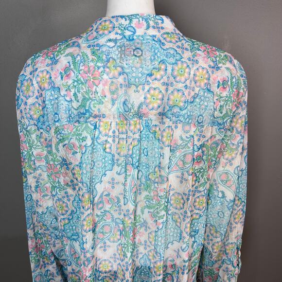 Ruby Rd. top blouse 3x floral pastel colorful light weight NWT - Picture 8 of 15